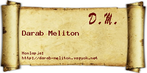 Darab Meliton névjegykártya